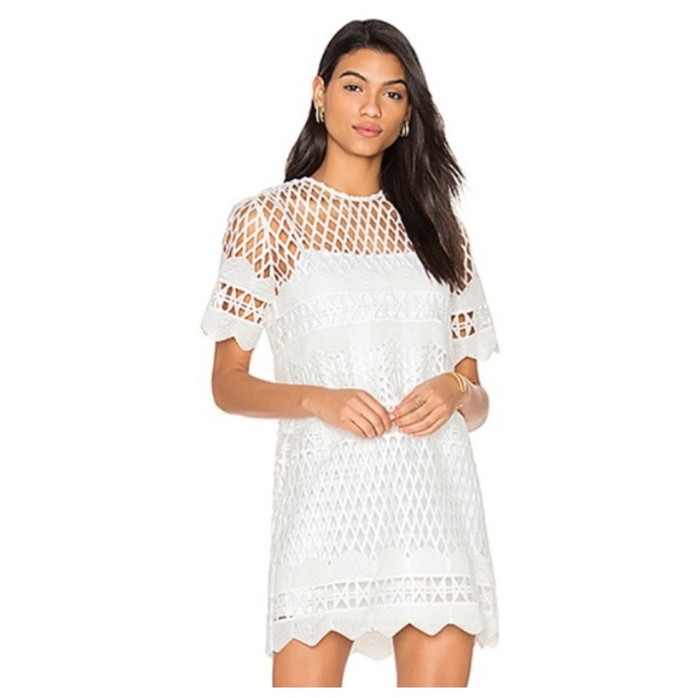 Kendall & Kylie White Crochet Mini Dress in Size S